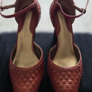ANTONIO MELANI Scarlet Woven Heels